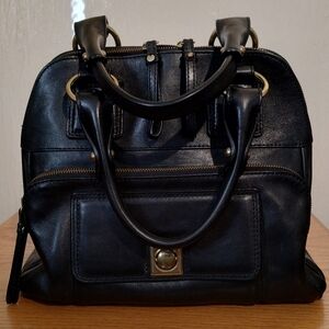 Vintage Banana Republic Black Genuine Cow Leather Satchel Bag